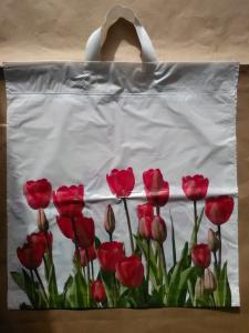 PE taška zesílená - TULIPANY - 420x470mm - 25 ks