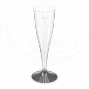 pohárek na sekt 0,1l černá nožka - 20ks